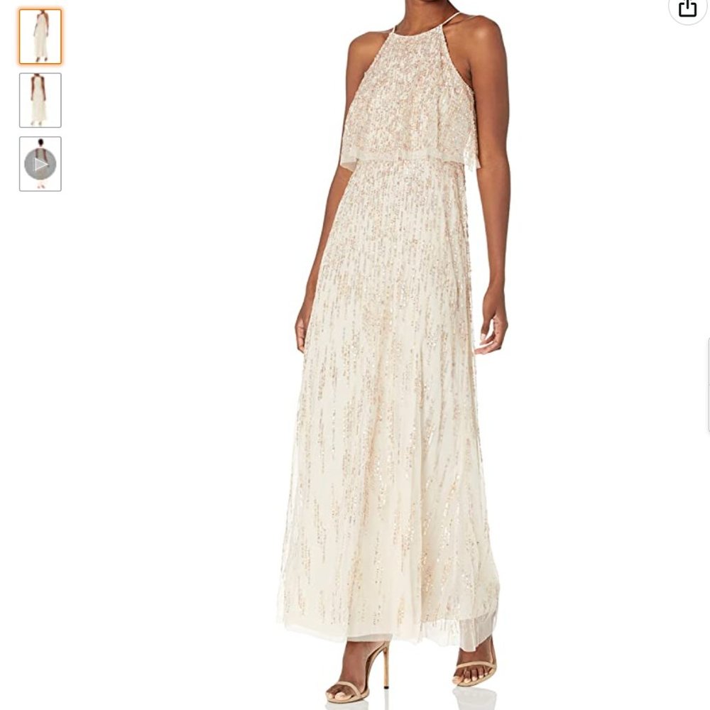 Adrianna Papell Women's Beaded Long Gown, US size 6